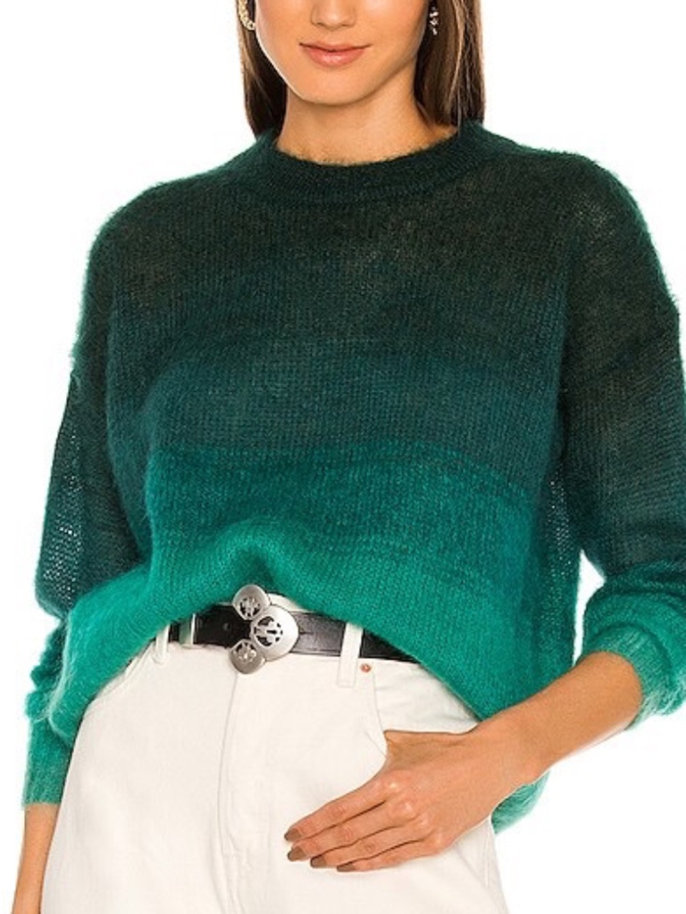Isabel Marant Drussell Women's Mohair Blend Ombre Gradient Sweater Sz M